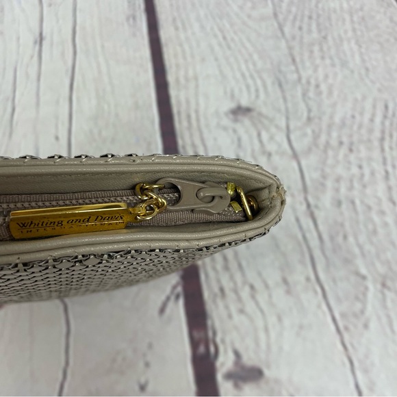 Whiting And Davis Mesh Chainmail Clutch Crossbody Taupe Tan - Picture 11 of 14